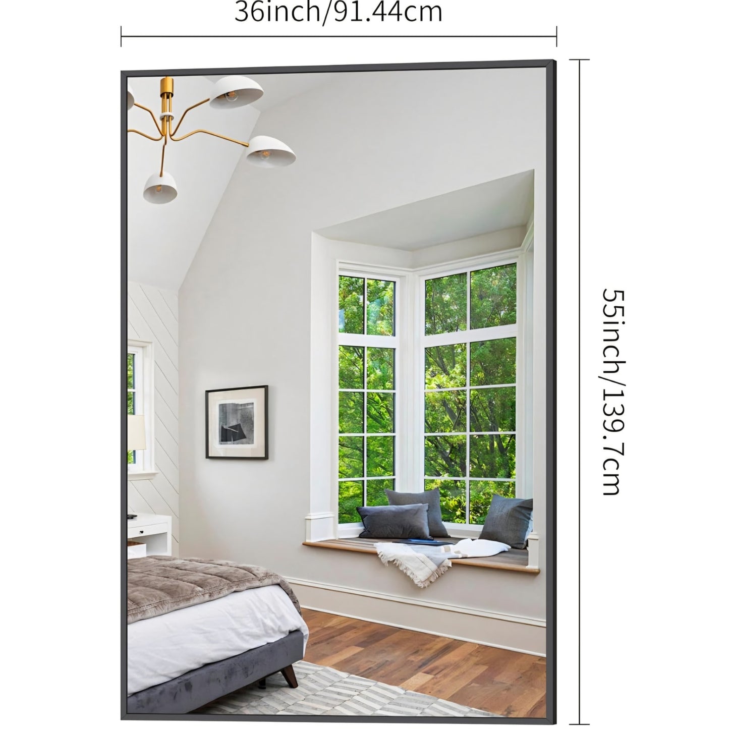 Bathroom Mirror,55x36 inch Large Wall Mirror for Bathroom Wall Mounted