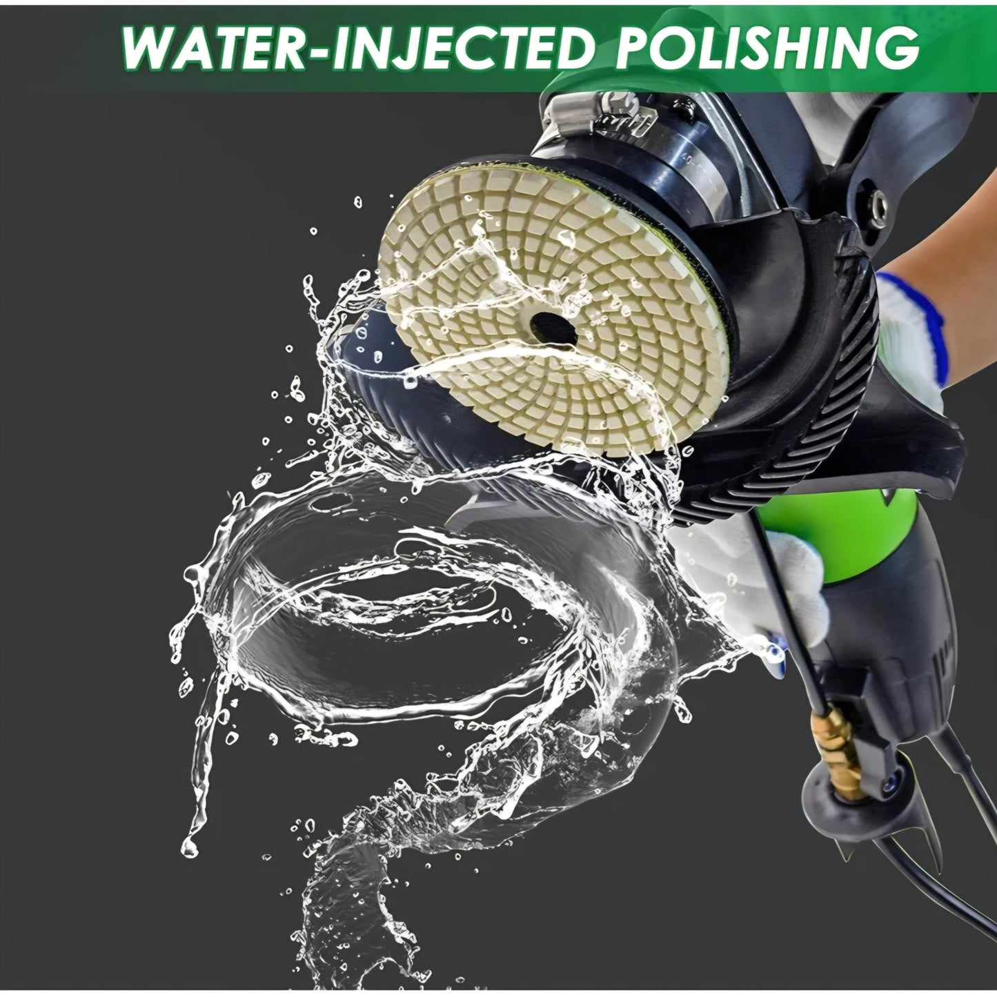 800W Electric Wet Stone Polisher 4'' Variable Speed Grinder Buffing Machine, Countertop Concrete