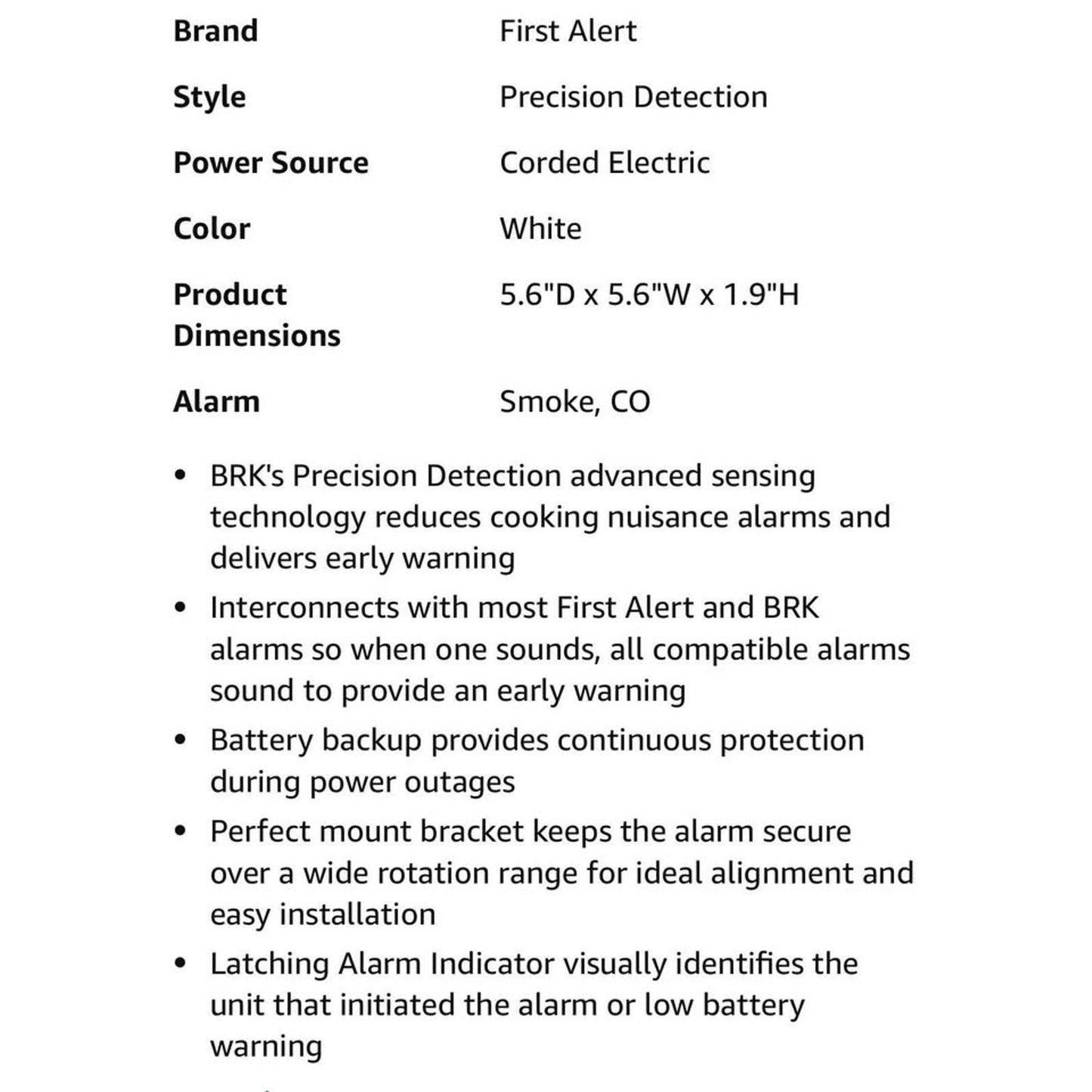 First Alert SMICO100-AC Interconnect Hardwire Combination Smoke & Carbon Monoxide Alarm with Battery