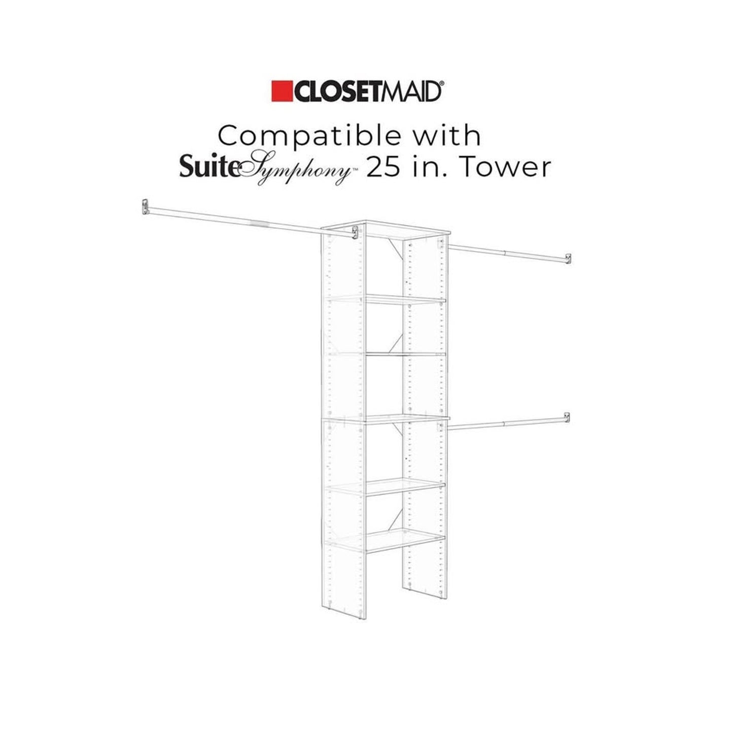ClosetMaid SuiteSymphony Wood Drawer, Add On Accessory Shaker Style, for Storage, Closet, Clothes, 2