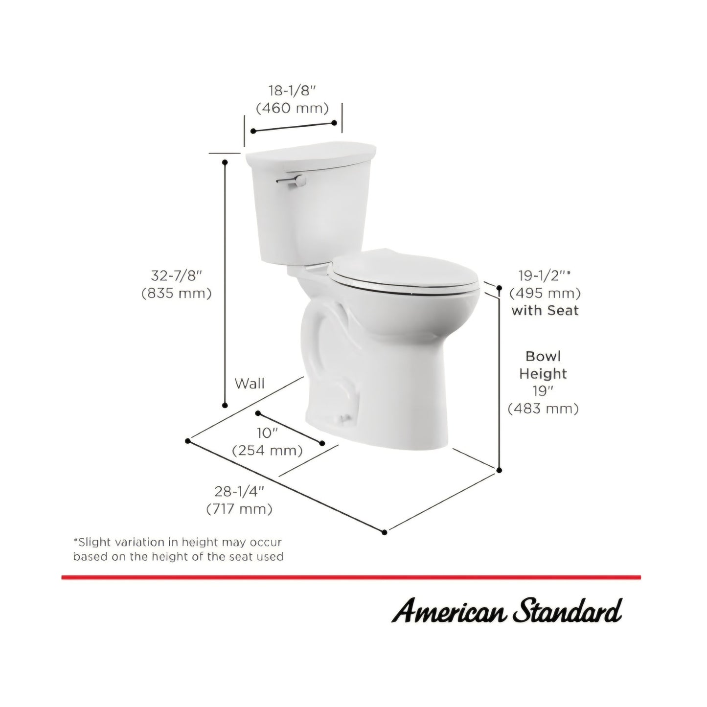 American Standard 215TB104.020 Cadet PRO Two-Piece Toilet