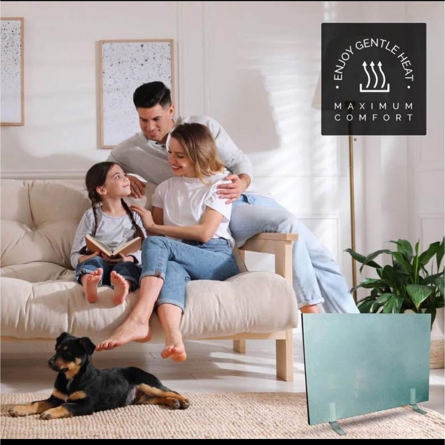 Cozy Legs Flat Panel Heater, Slim Low-Wattage Wall or Desk Mount Space Heater, Radiant Heating Techn