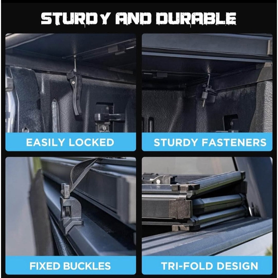 Hard Folding Truck Bed Tonneau Cover Compatible with Chevy Colorado & GMC Canyon