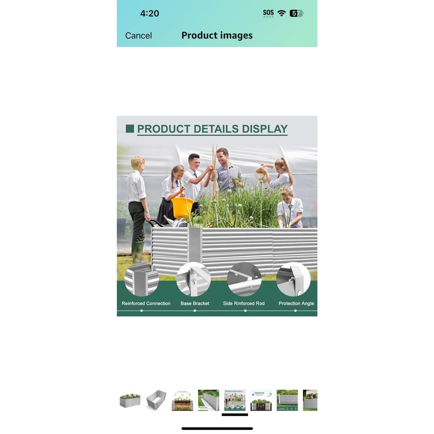 2x Land Guard 8x4x3ft Rectangular Galvanized Raised Garden