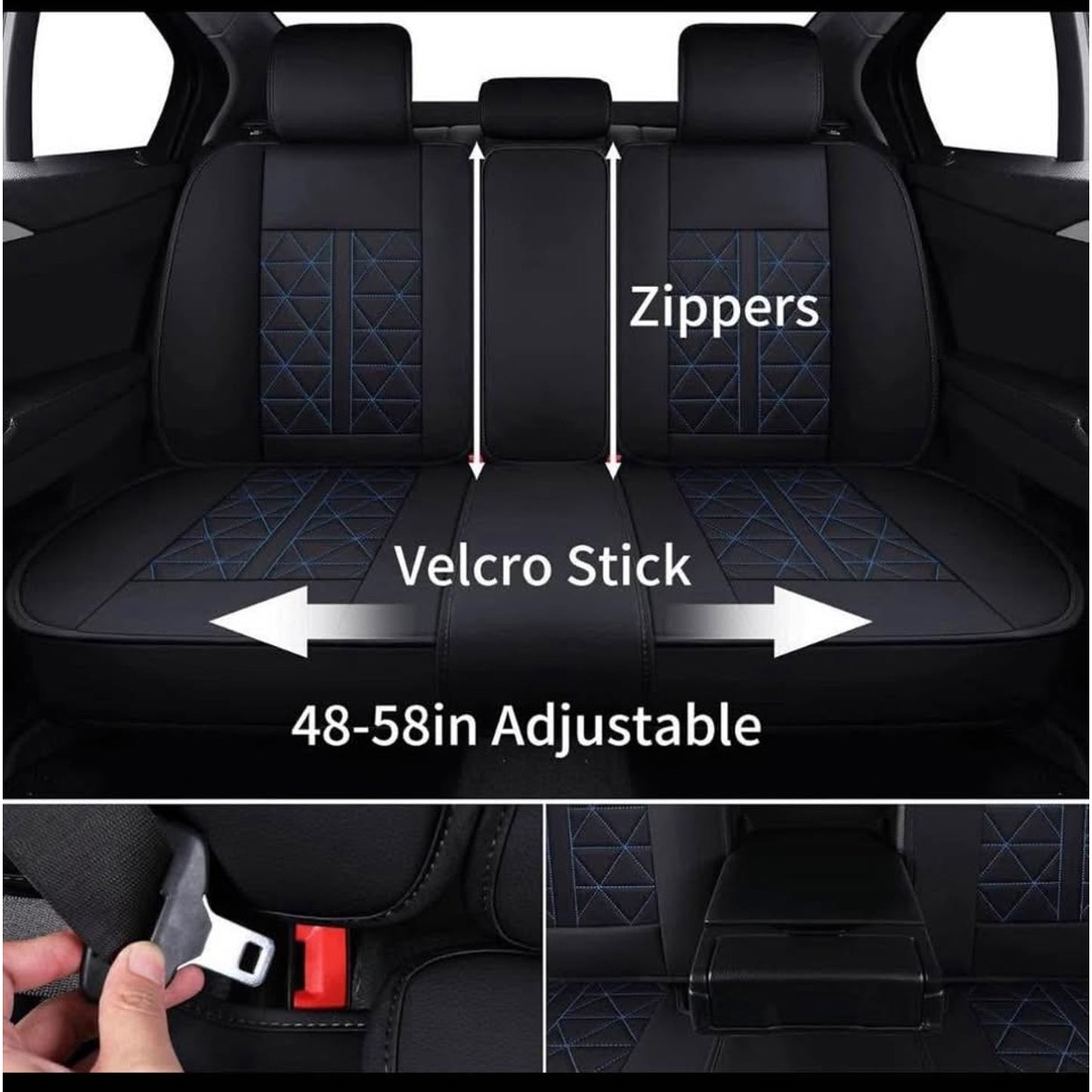 INCH EMPIRE Seat Cover 5 Seats Full Set Universal Fit for Most Sedan SUV Truck Pickup Airbag Compati