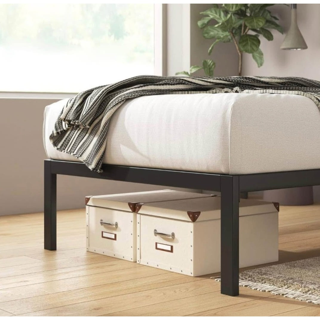Zinus Mia Metal Platform Bed Frame Futon Mattress, Twin, Black