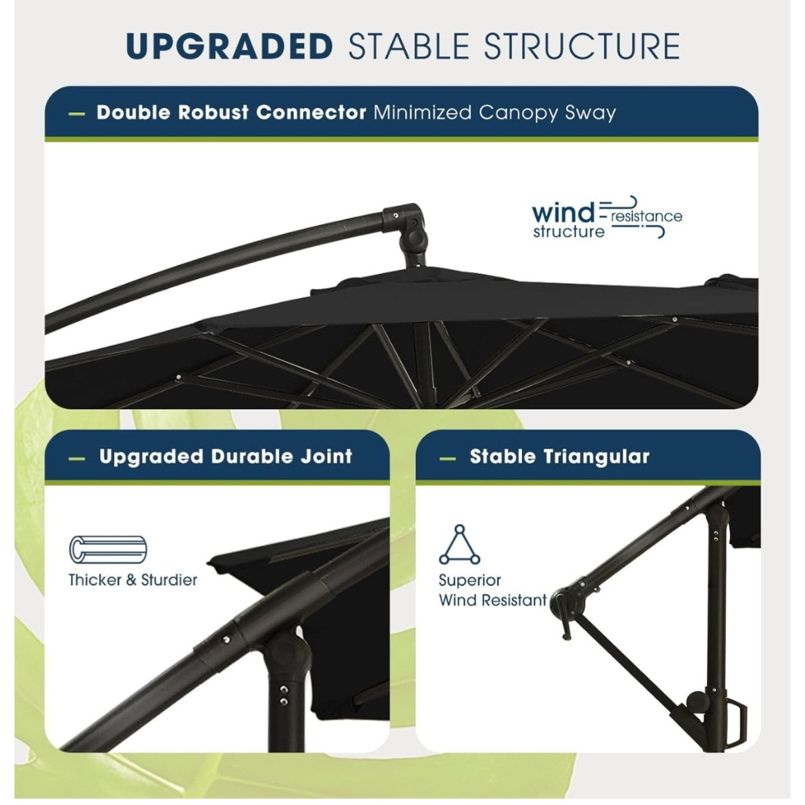 10ft Patio Umbrella with Base Included, Outdoor Offset Cantilever Umbrella, Crank and Cross Base,