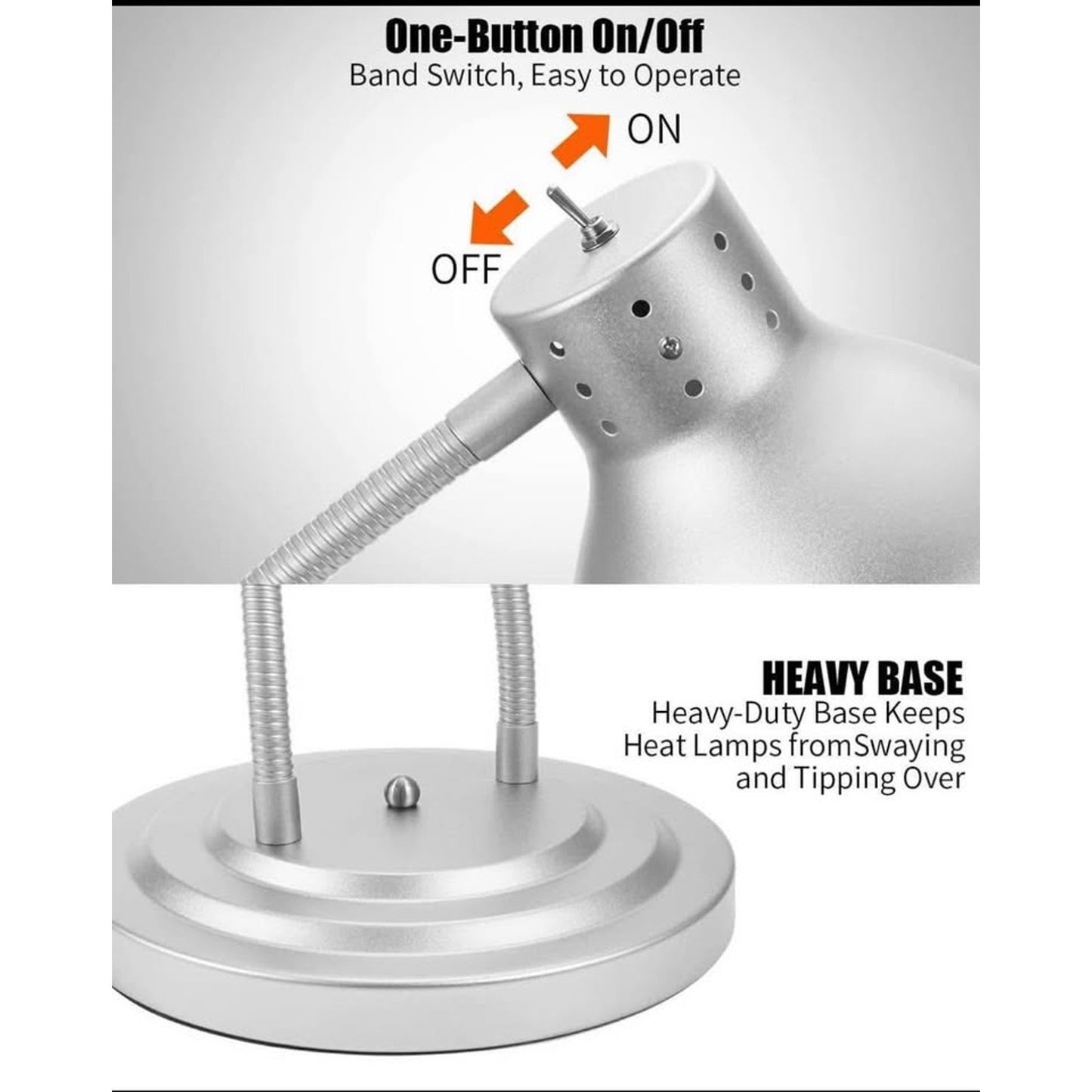 Heat Lamp for Food, Upgrade 250W Bulb x 3 - Each Lasting Over 4000 Hours, Food Heat Lamp with Flexib