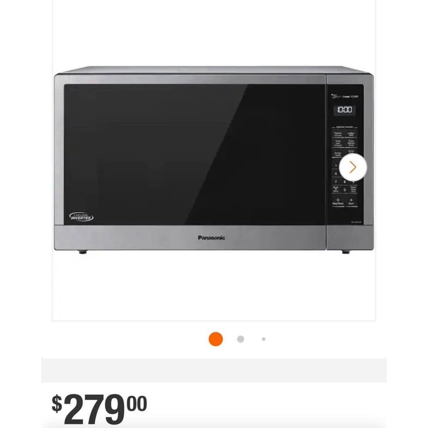 Panasonic 2.2 cu. ft. Countertop Microwave in Stainless Steel Built-in with Cyclonic Wave Inverter T