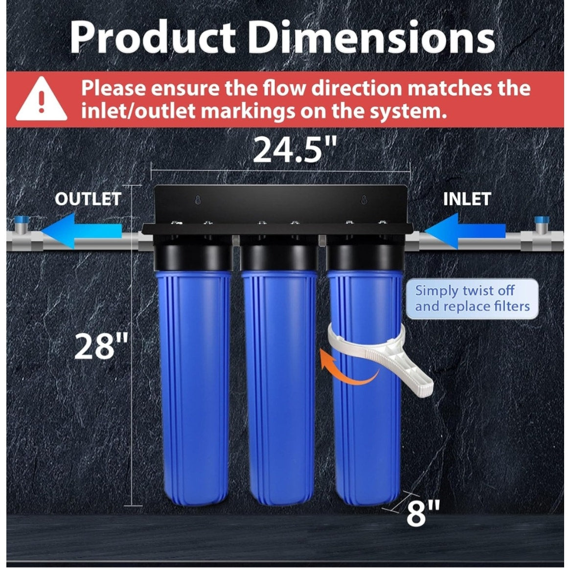 iSpring Whole House Water Filter System, Reduces Iron, Manganese, Chlorine, Sediment, Taste,