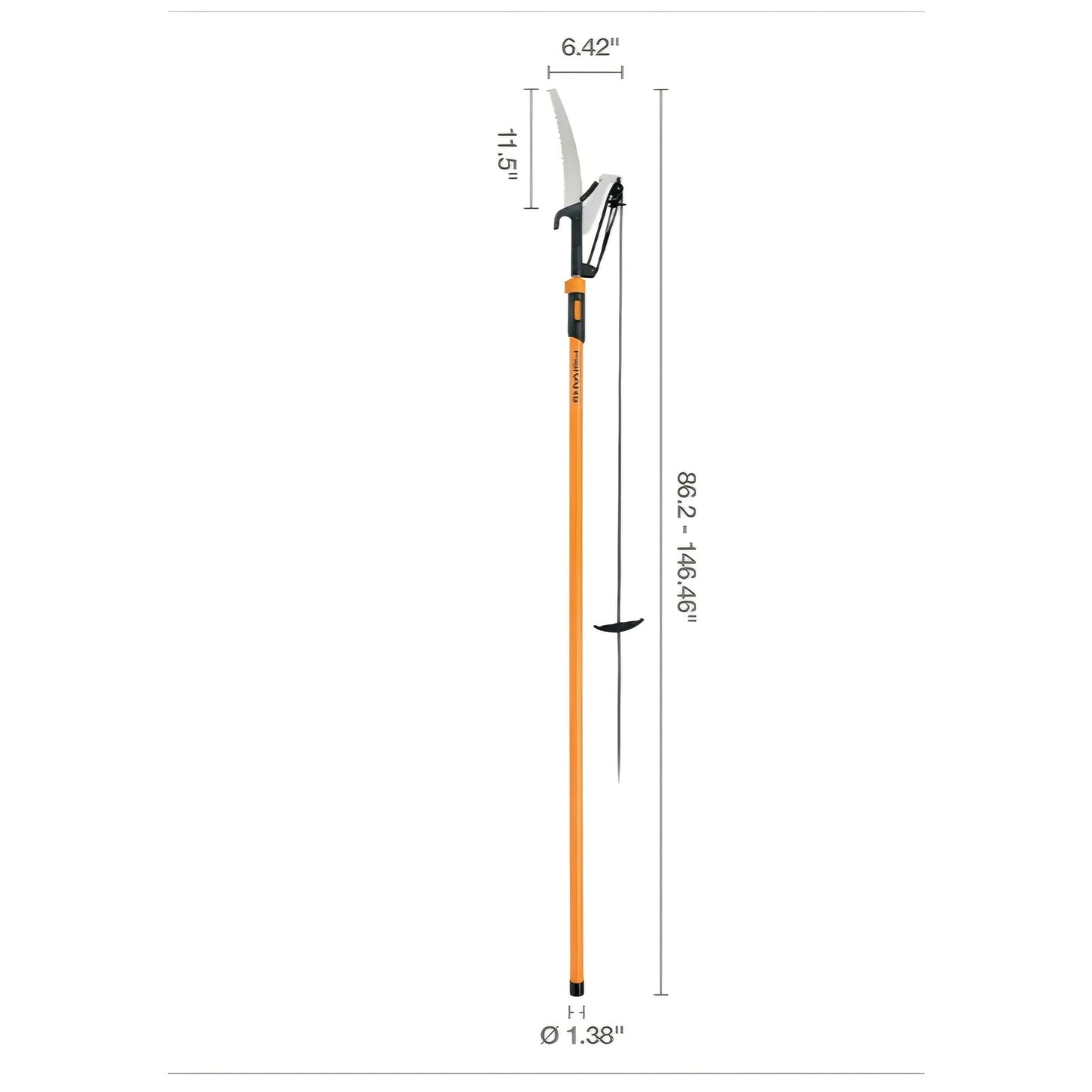 Fiskars 2-in-1 Extendable Tree Pruner and Pole Saw (Extends to 12 feet) with 12-Inch Double-Grind Saw and Double Locking System