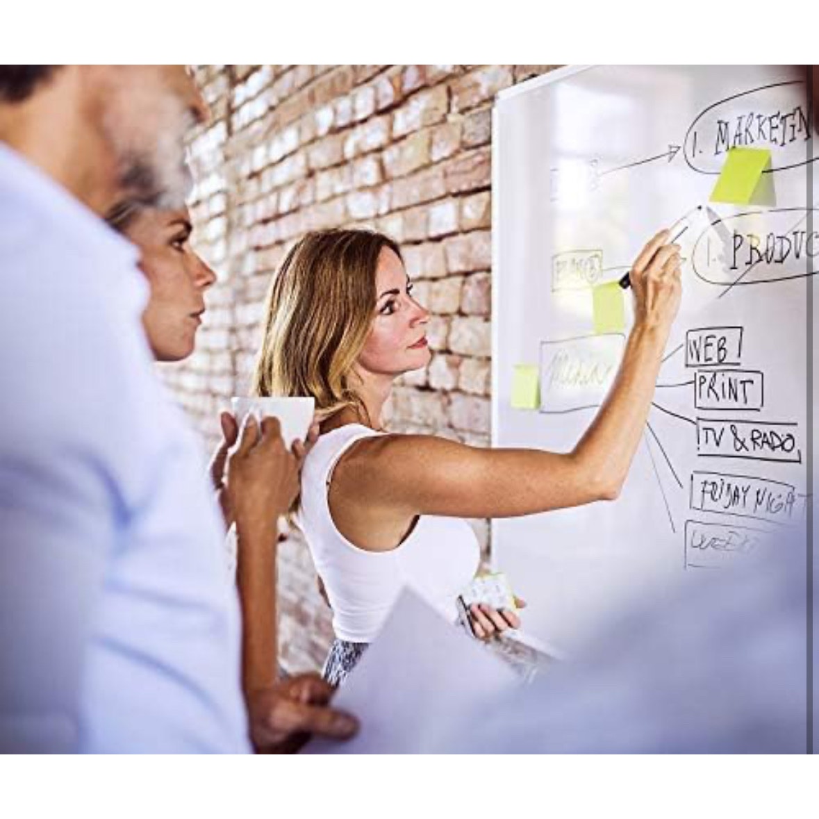 DexBoard 48" x 36" Magnetic Whiteboard for Wall Mount | Large Dry Erase Board