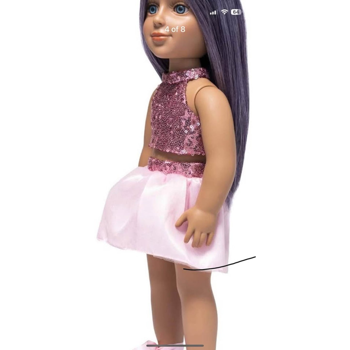 I’m a girly fashion doll Lola with purple interchangeable wig