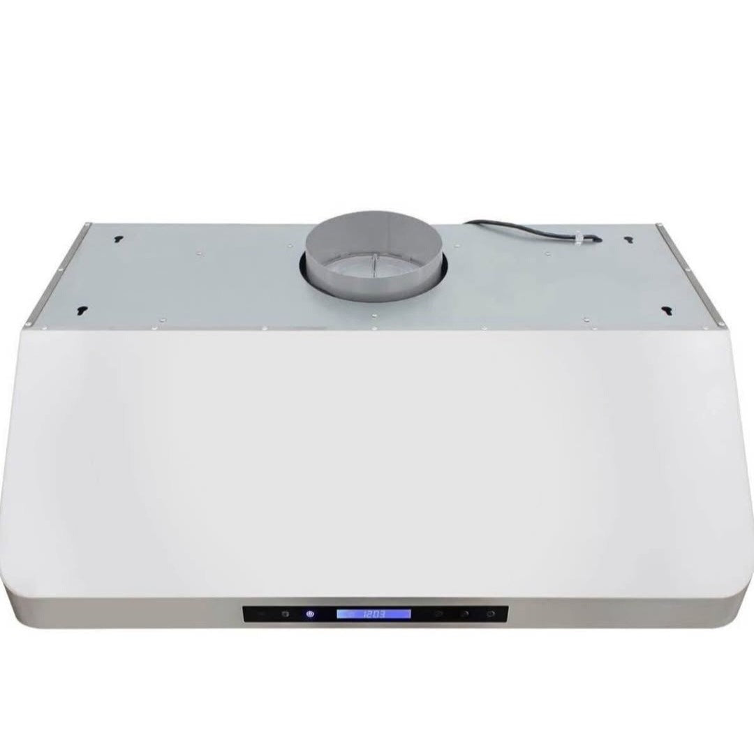 DE300RHSSS Range Hood Under Cabinet with Exhaust Duct Touchscreen LED Lights 4-Speed