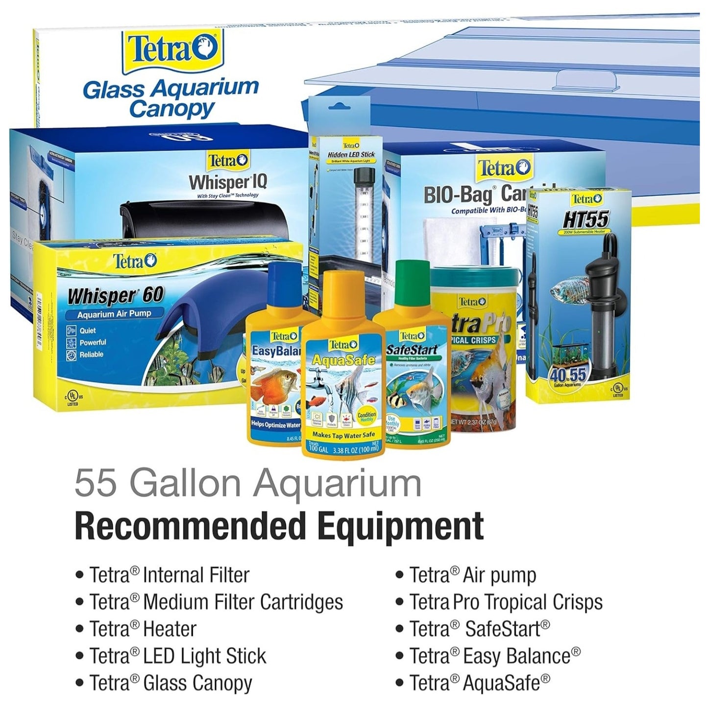 Tetra Glass Aquarium 55 Gallons, Rectangular Fish Tank (NV52018)