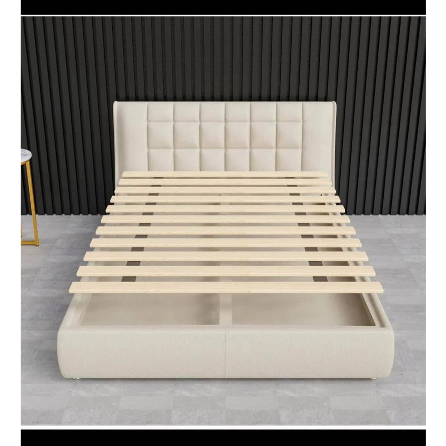 Greaton, 0.68-Inch Heavy Duty Horizontal Wooden Bunkie Board/Bed Slats, 72" x 54", Beige