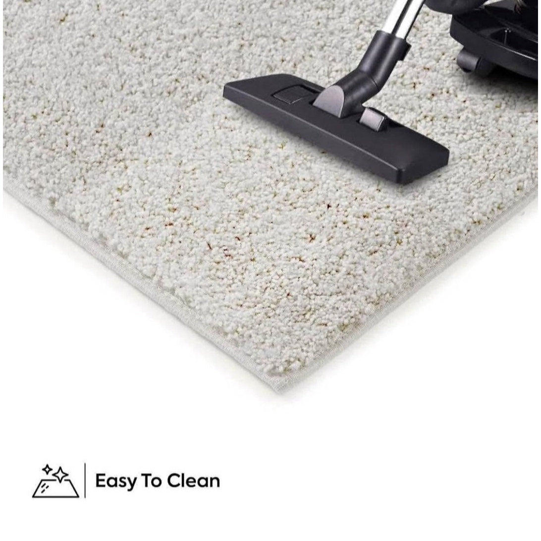 Ambiant Pet Friendly Solid Color Area Rugs Off White - 5' x 7' Oval, Indoor, Stain Resistant, Perfect for Living Room,