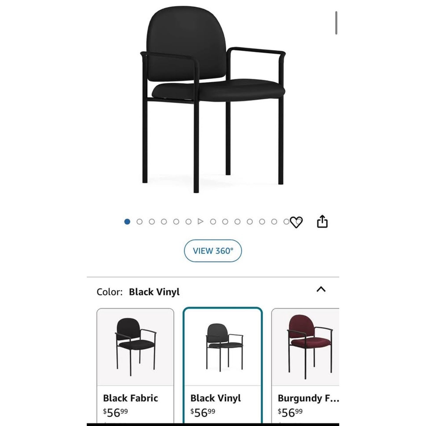 Flash Furniture Tiffany Side Reception Chair with Padded Armrests, Stackable Vinyl Waiting Room Chai