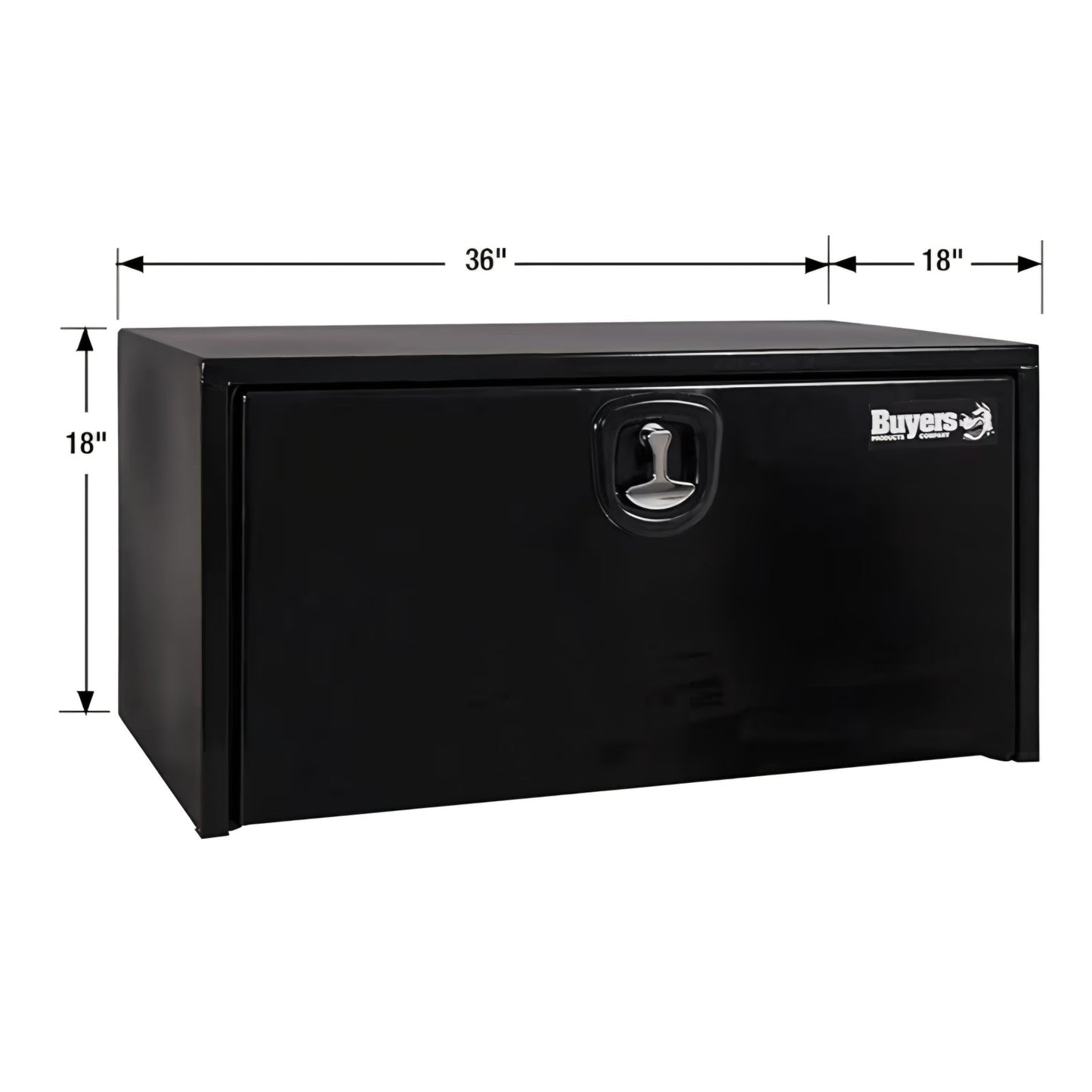 Truck Box with 3‑Point Compression Latch, 14 Ga Powder‑Coated 18x18x36