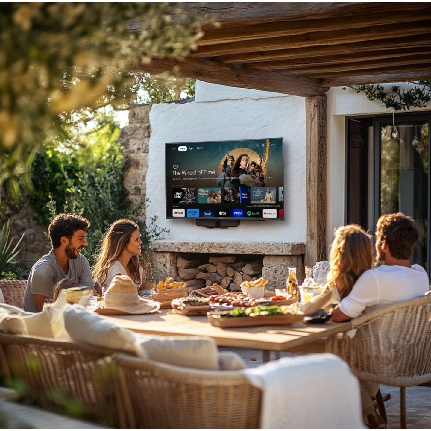 SYLVOX 43 Inch Outdoor Smart Television Weatherproof Google TV, 4K 700NIT High Brightness Temperatu