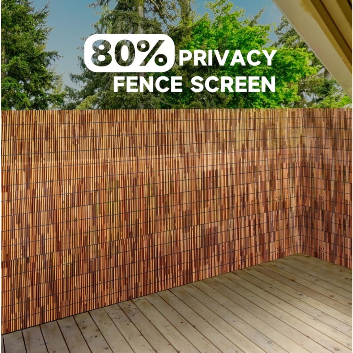 ZNCMRR Natural Reed Fencing Rolls,4FT X 16.4FT Reed Screen Curtain Balcony Reed Fence for Outdoor