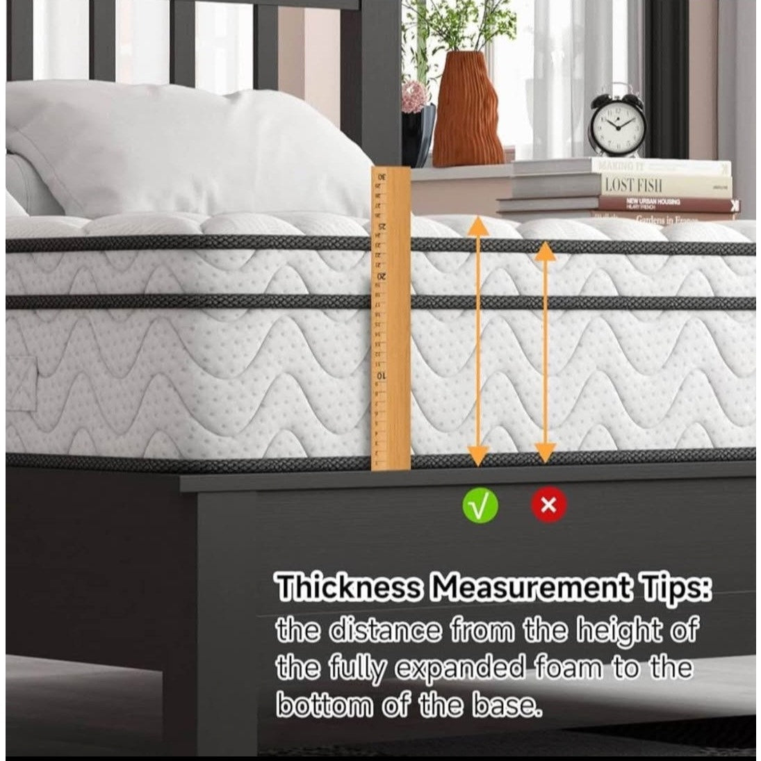 Vesgantti Twin Mattress, 10 Inch Hybrid Single Bed Mattress in a Box with Memory Foam and Pocket