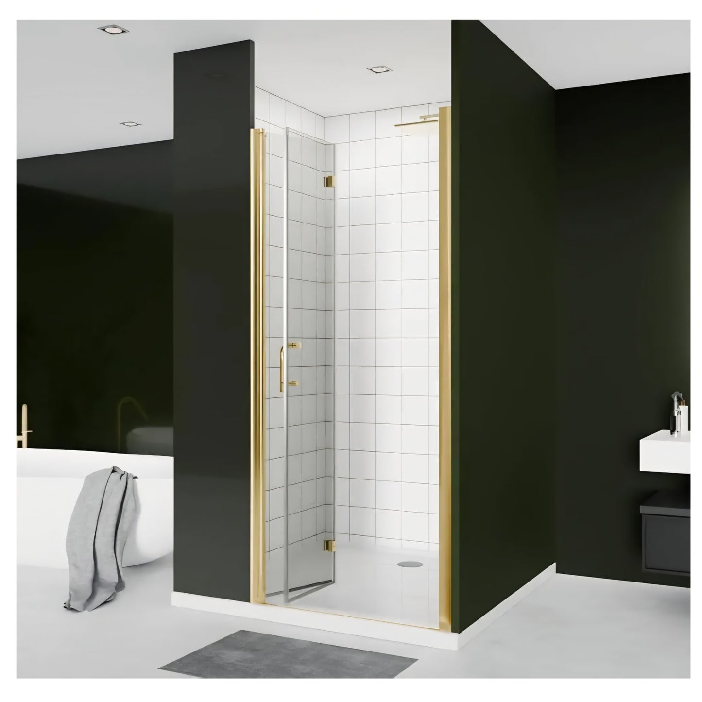 Bifold Shower Door, 32"-33.9" W x 72" H, 1/4" Tempered Glass Shower Door, Foldable Shower Glass Doo