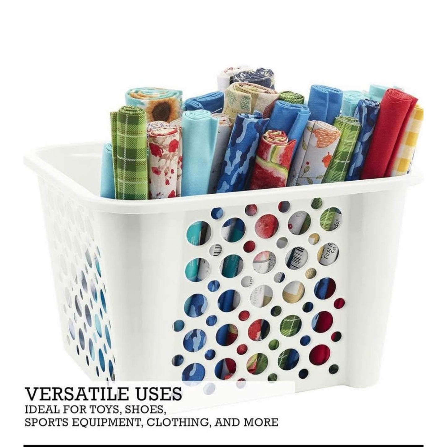 Stackable White Storage Containers with Open Tops, 8 Pack of Assorted Sizes, Great Organizing Bins f