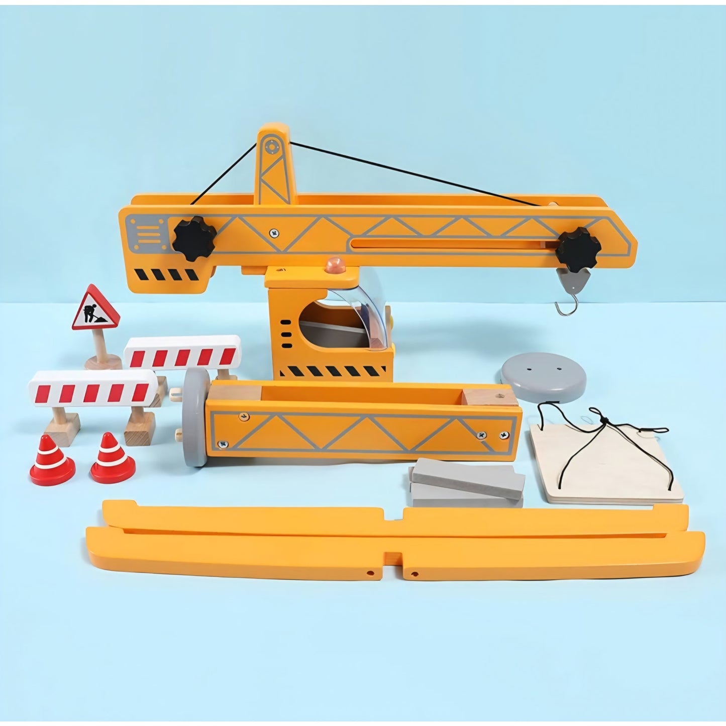 Hape Playscapes Crane Lift Playset| Construction Truck Vehicle Playset for Kids