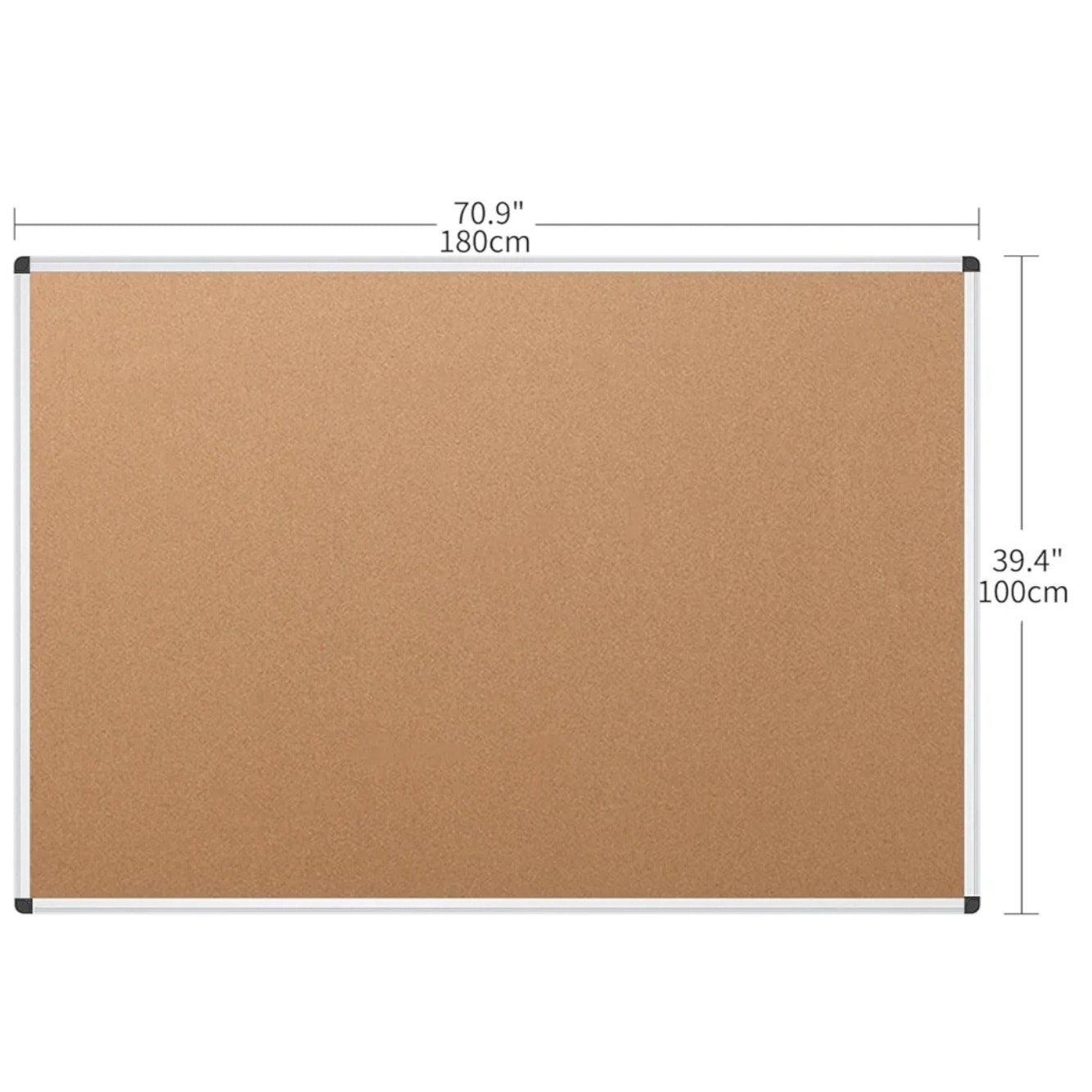 VIZ-PRO Large Cork Bulletin Board, 72 X 40 Inches,
