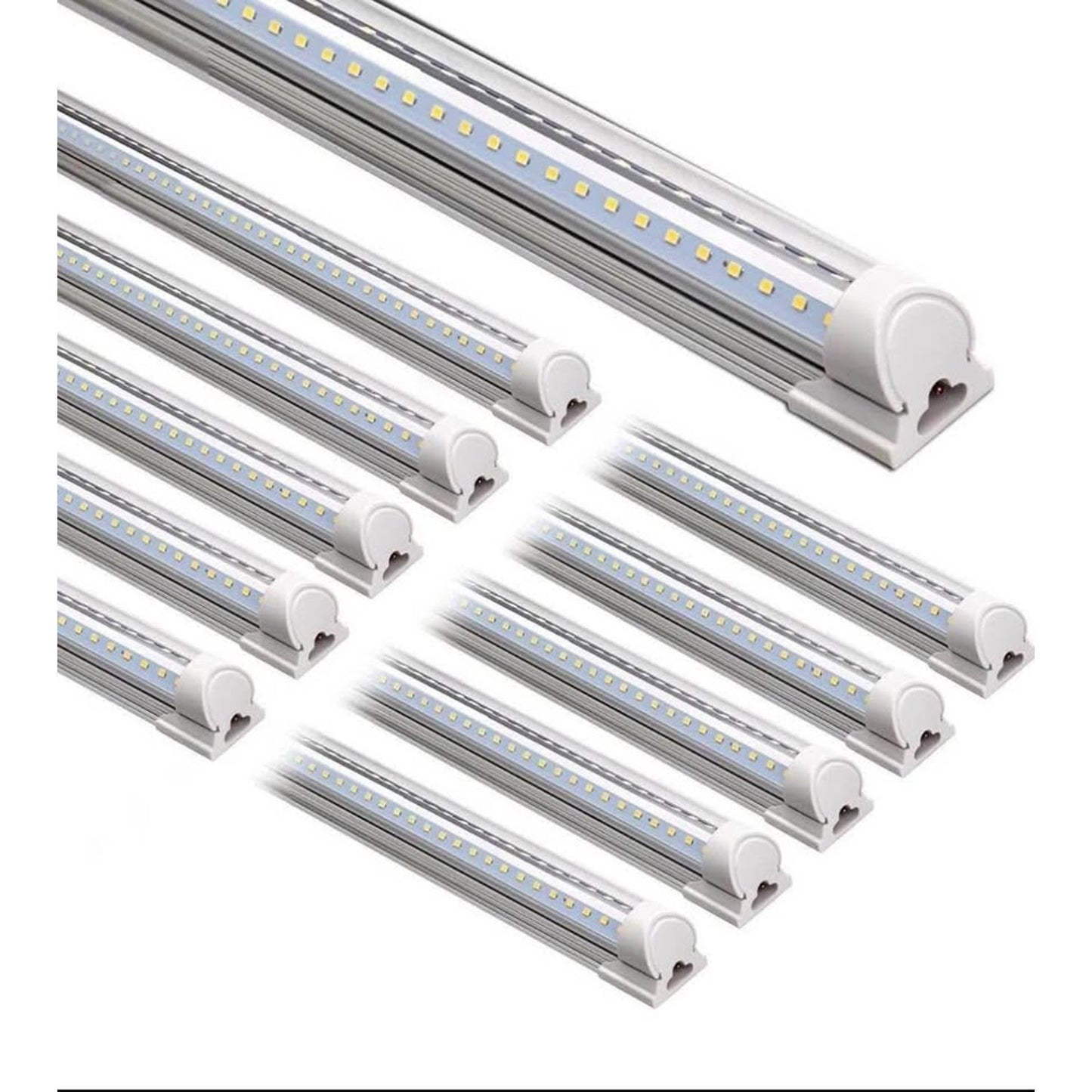 Barrina LED Shop Light, 8FT 72W 10000LM 5000K, Daylight White, V Shape, Clear Cover, Hight Output, L