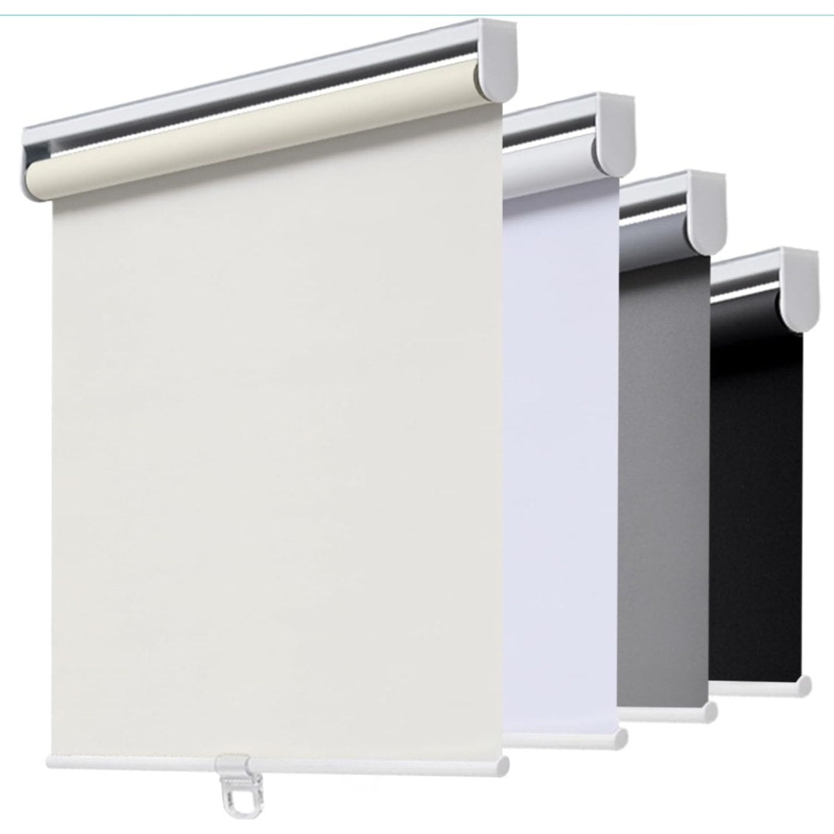Cordless Roller Shades Blackout Blinds for Windows Room Darkening Rolled Up Shades with Spring