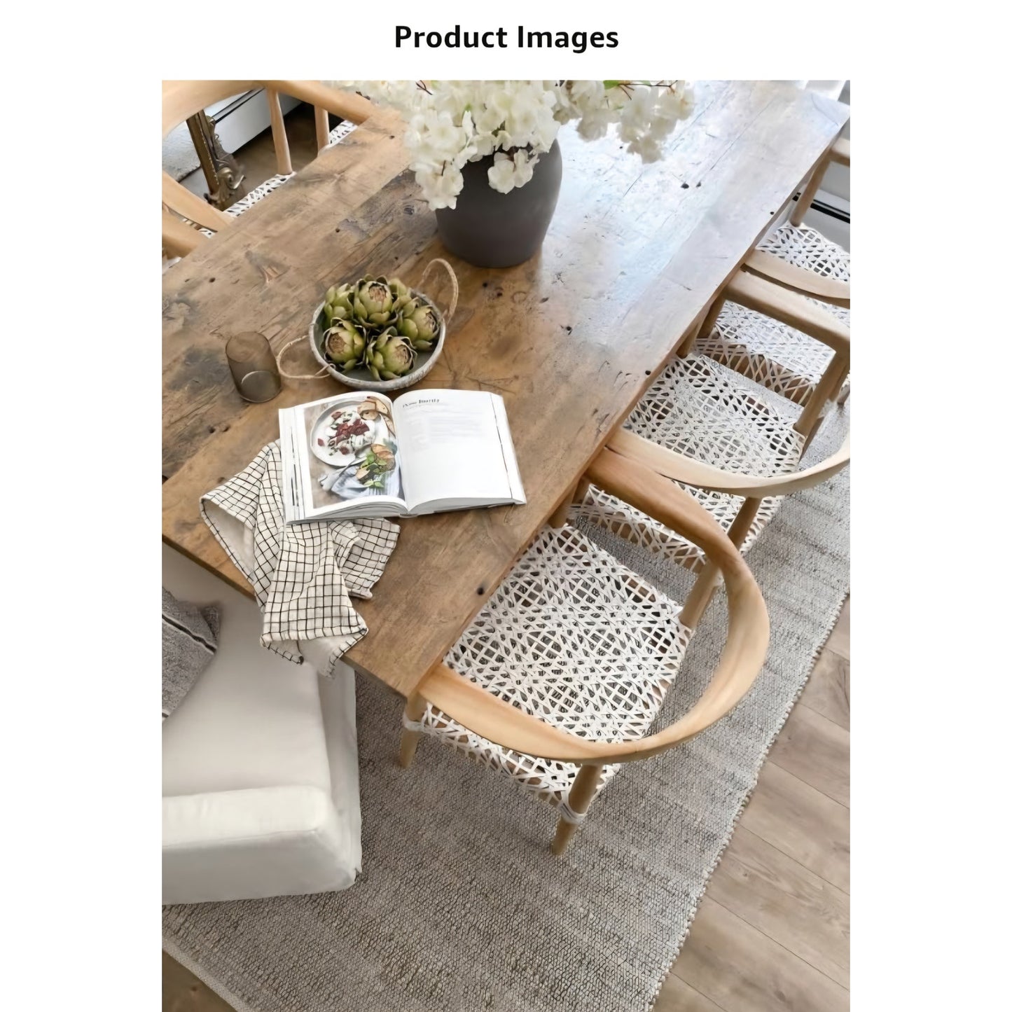 S & L Homes Jute Cotton Hand Woven Natural Farmhouse Area Rug for Living Room -(12' x 15' Natural)