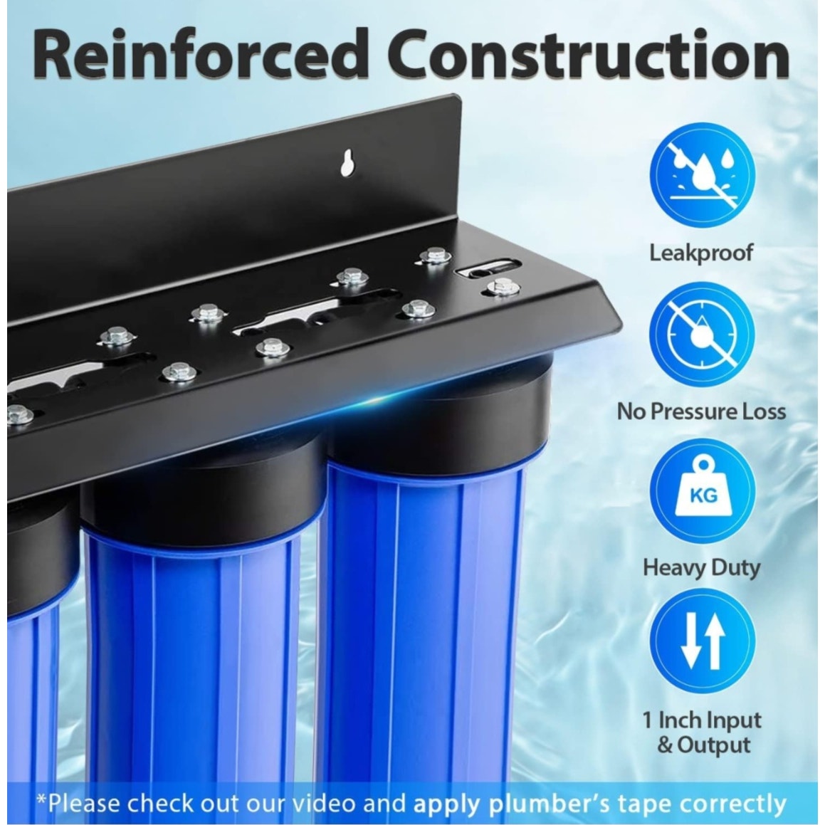 iSpring Whole House Water Filter System, Reduces Iron, Manganese, Chlorine, Sediment, Taste,