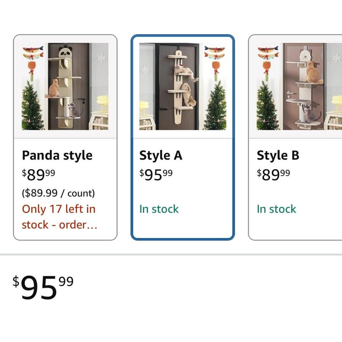 Door Hanging Cat Shelf,4-Levels Door Hanging Cat Climber Door Mounted Vertical Cat Tree Tower with C