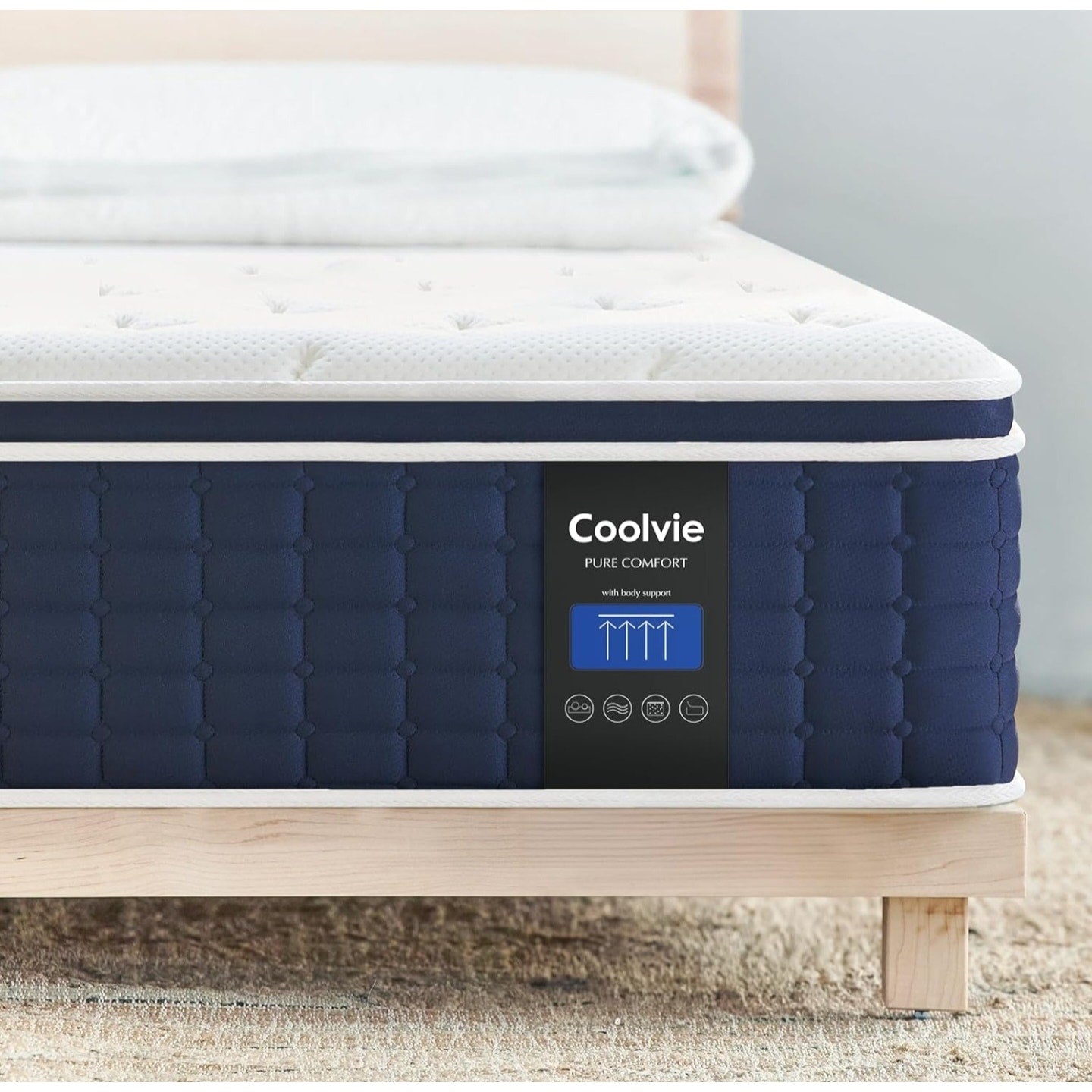 Coolvie Full Size Mattress 14 Inch, Hybrid Soft Medium Plush Mattress with Gel Memory Foam