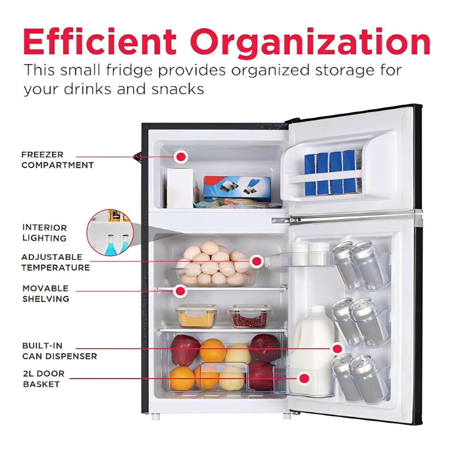 Frigidaire EFR840 Retro Mini Fridge with Freezer & Side Bottle Opener - Small 2 Door Refrigerator