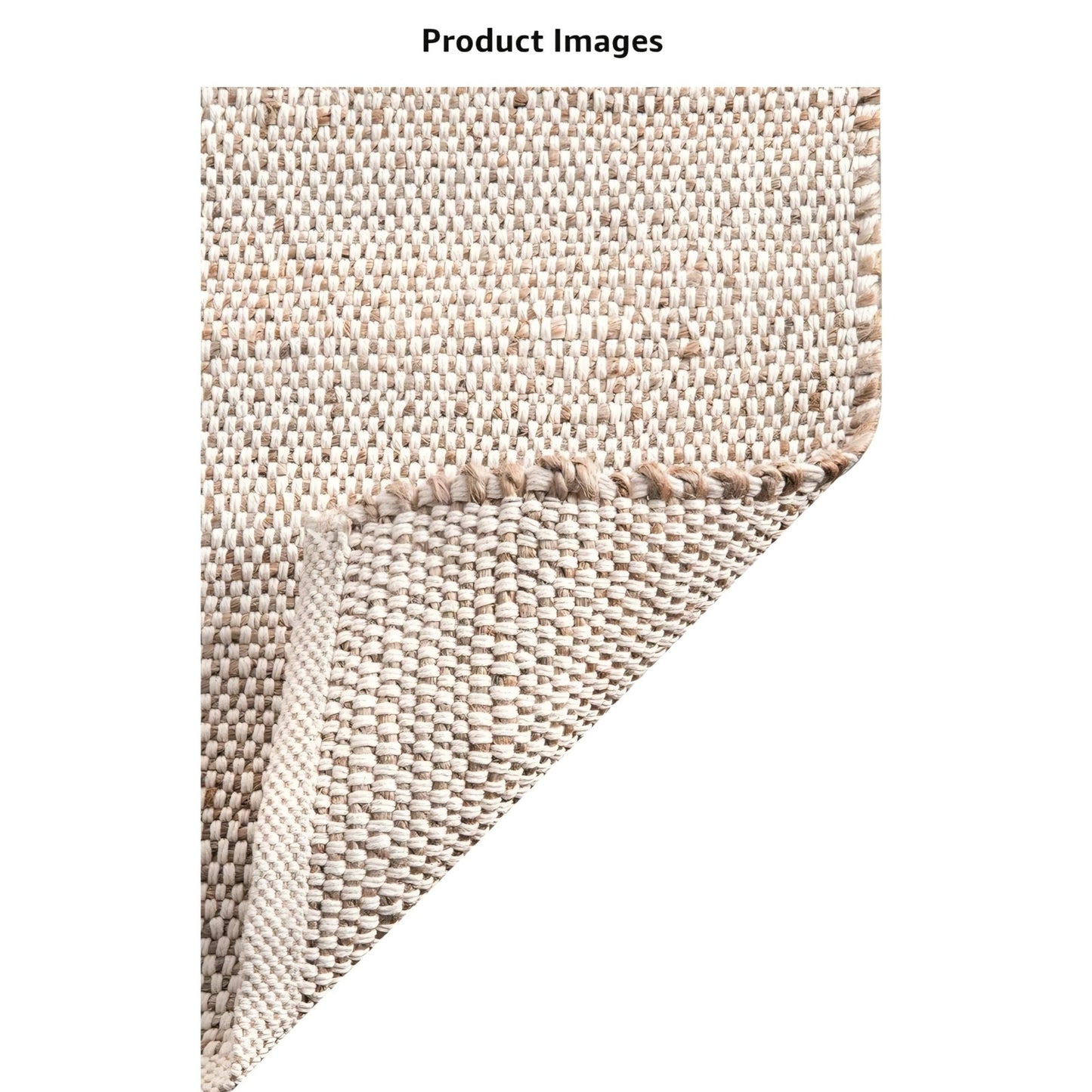 S & L Homes Jute Cotton Hand Woven Natural Farmhouse Area Rug for Living Room -(12' x 15' Natural)