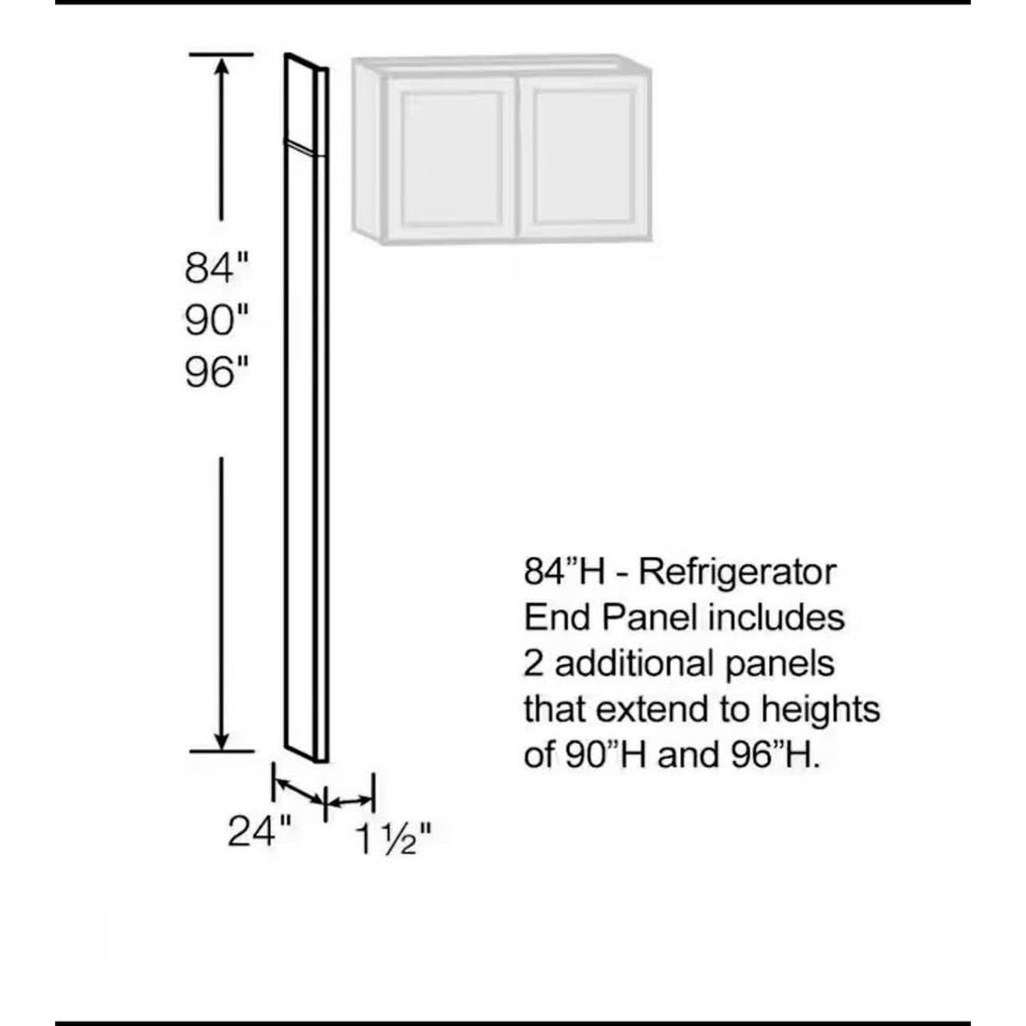 Hampton Bay 24 in. W x 84 in. H Refrigerator End Panel Kit in Medium Oak