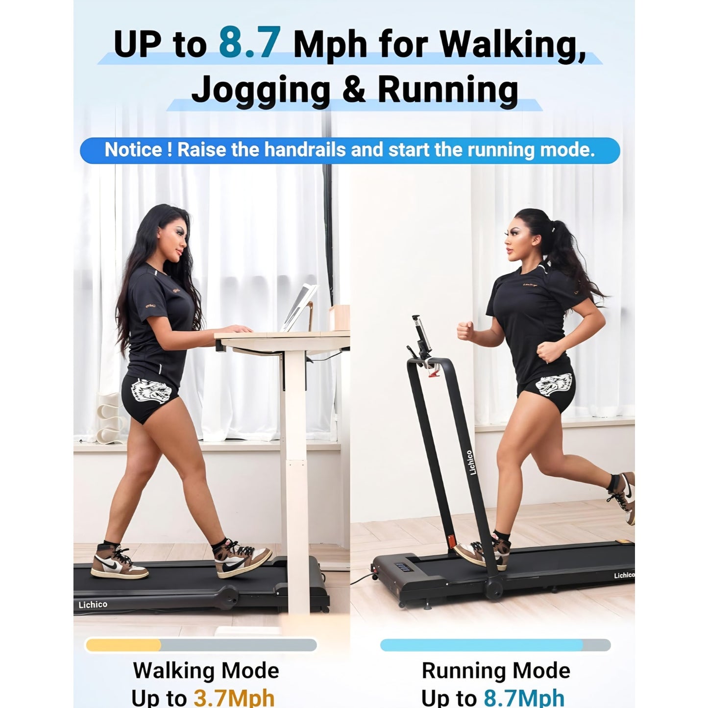Walking Pad Under Desk, 2 in 1 Portable Folding Treadmill