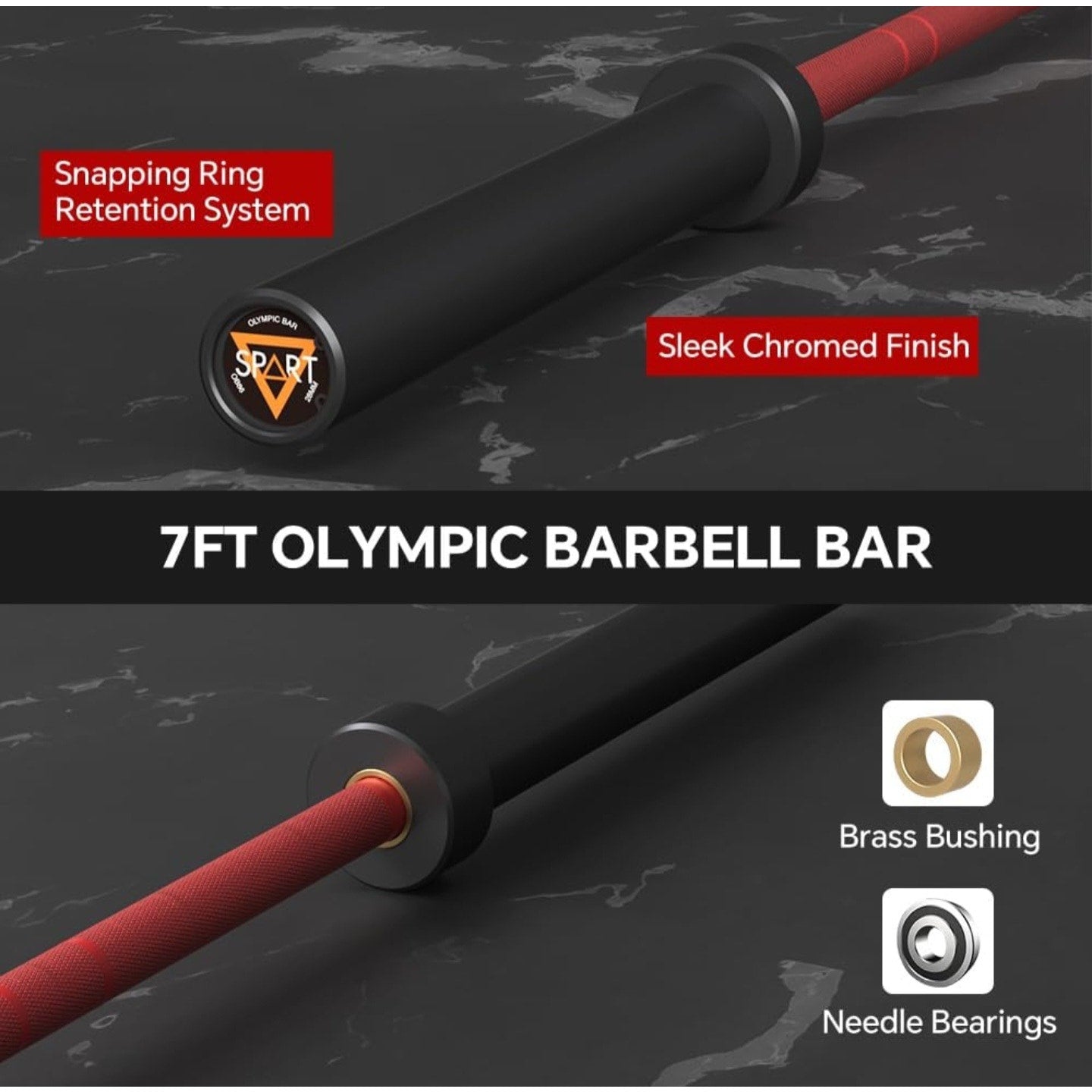 7FT Olympic Barbell Bar with Weight Plate Set Combo, Solid Olympic Bar with Bearings, 700Lbs