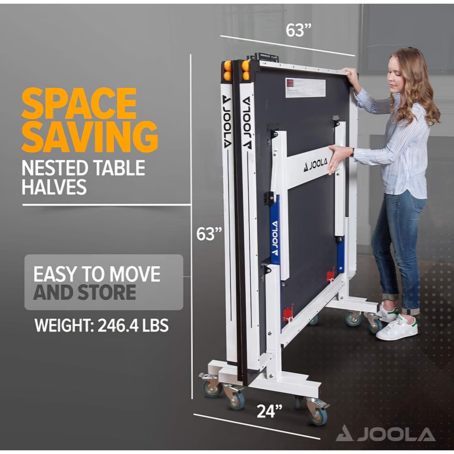 JOOLA Rally TL Professional MDF Indoor Ping Pong Table w/Quick Clamp Table Tennis Net & Post Set