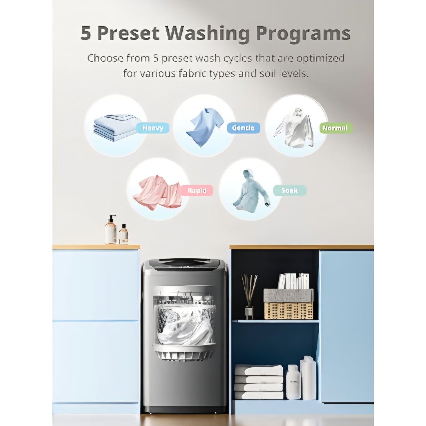 Comfee Portable Washing Machine, 0.9 cu.ft Compact Washer With LED Display