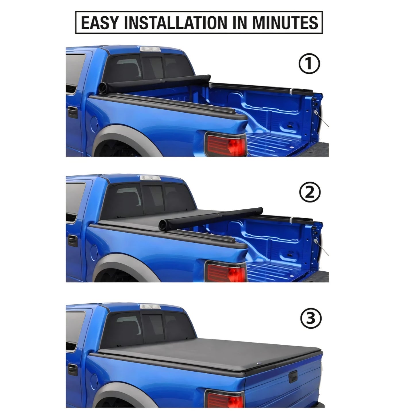 Tyger Auto T1 Soft Roll-up Truck Bed Tonneau Cover Compatible with 2021-2025 Ford F-150; Lightning