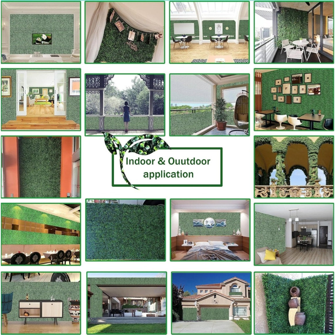 Artificial Ivy Privacy Fence Wall Screen: 6FT X10.67FT (64 sqft) UV-Anti Faux Boxwood Roll Panels