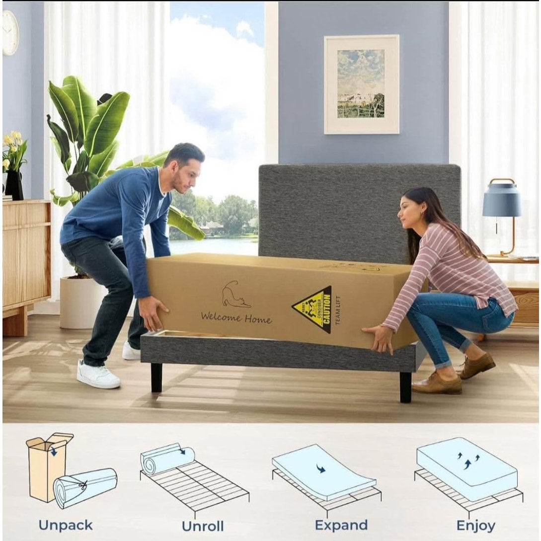 Vesgantti Twin Mattress, 10 Inch Hybrid Single Bed Mattress in a Box with Memory Foam and Pocket