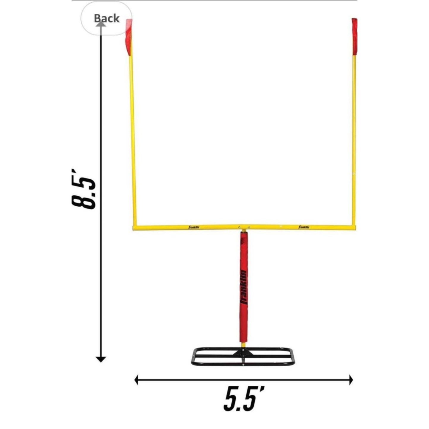 Franklin Sports Authentic Steel Football Goal Post 8.5' x 5.5'