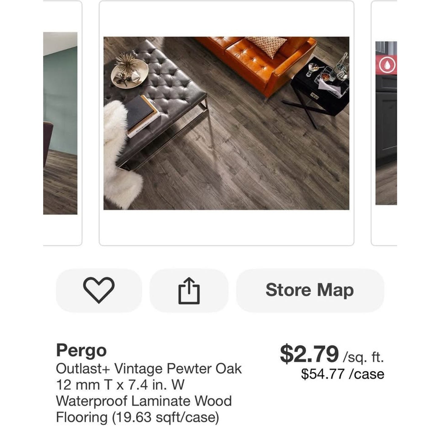 Outlast+ Vintage Pewter Oak 12 mm Tx7.4 in. W waterproof Laminate wood flooring