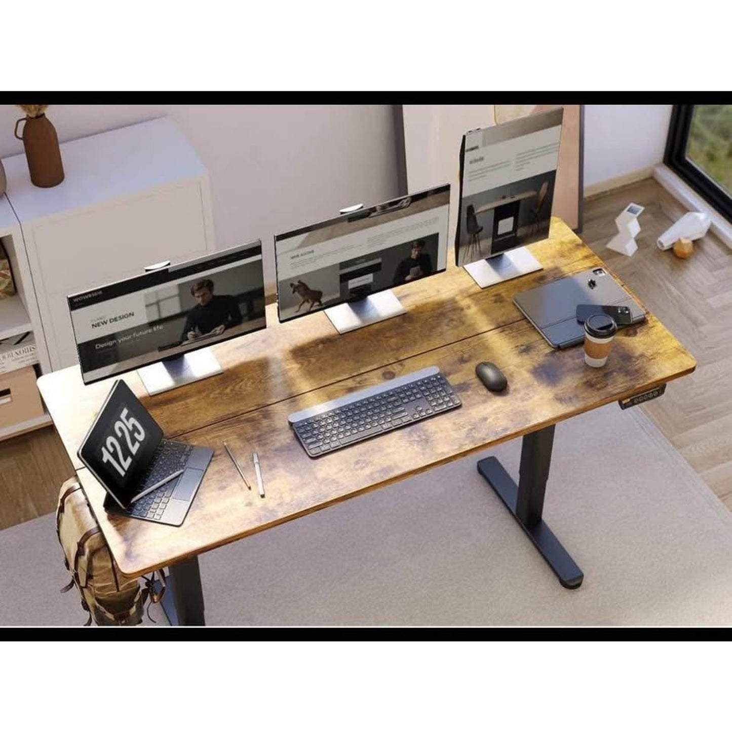 Claiks Electric Standing Desk, Adjustable Height Stand up Desk for Home Office, 63x24 Inches Sit Sta