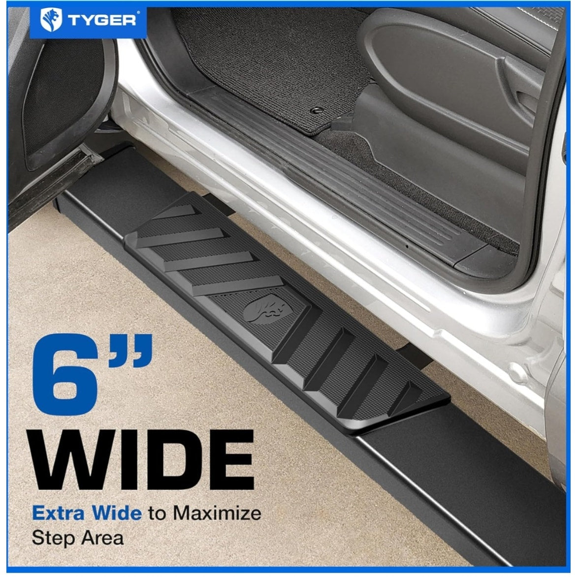 Tyger Auto 6" Riser Running Boards Compatible with 2009-2018 Dodge Ram 1500; 2010-2025 2500 3500;